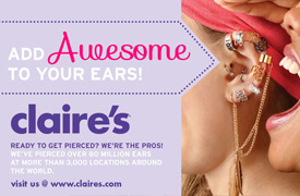 Available at Claire's in Dyersburg Mall